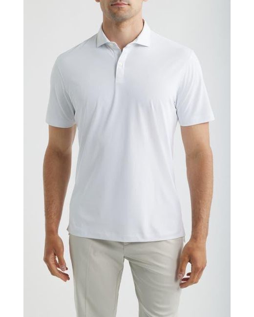 Johnnie-o White Solid Mesh Performance Jersey Polo for men