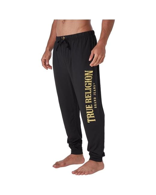 True Religion Black Jogger Pajama Pants for men