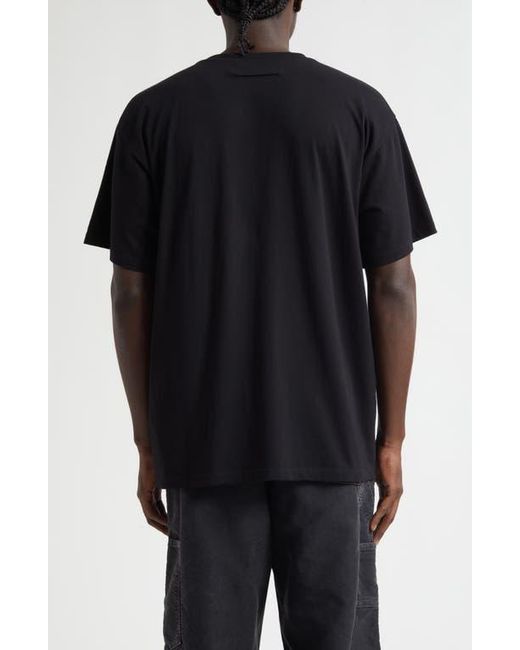 MM6 by Maison Martin Margiela Black Trompe L'Oeil Taped Numeric Logo Graphic T-Shirt for men