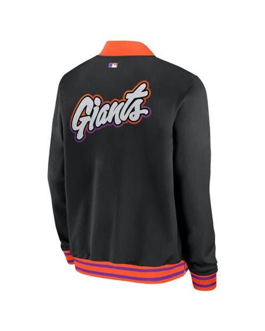 Nike Black San Francisco Giants 2025 City Connect Authentic Collection Full-Zip Bomber Jacket for men