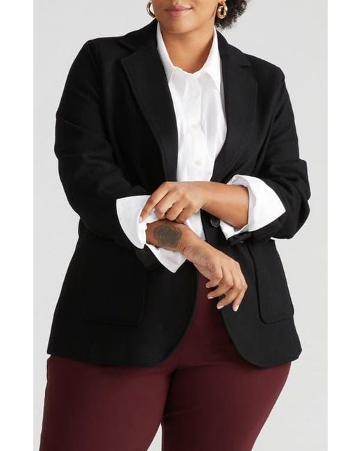 UNIVERSAL STANDARD Black Kidjo Wool Blend Jacket