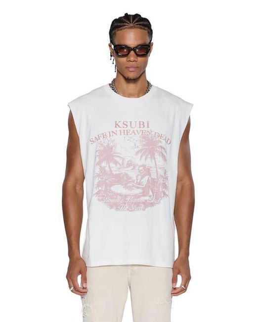 Ksubi White Paradiso Cutoff Muscle Tee for men