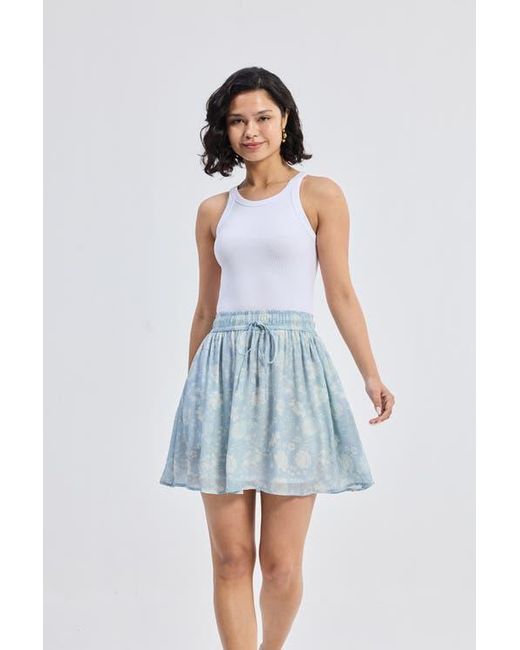 REISTOR Blue Drawstring Short Skirt