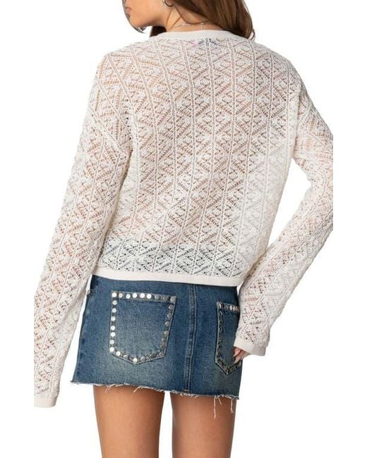 Edikted White Openwork Sweater