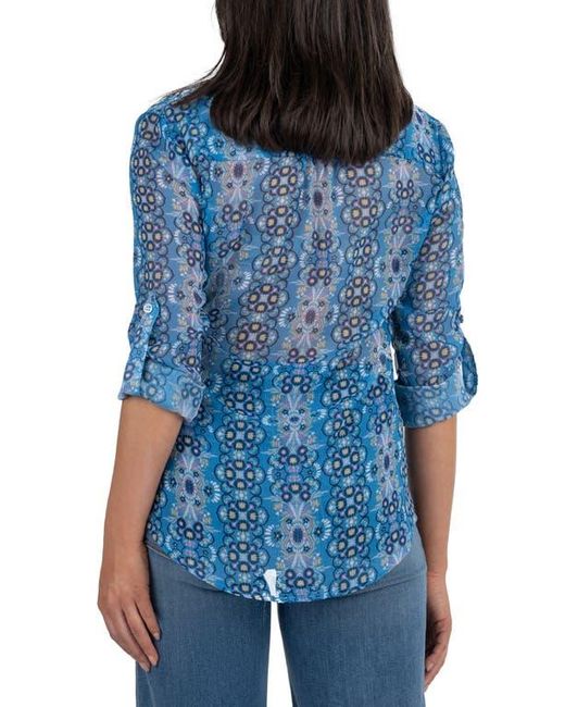 Kut From The Kloth Blue Jasmine Chiffon Button-Up Shirt