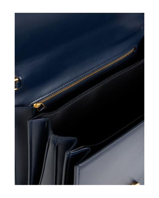 Akris Blue Medium Alice Leather Top Handle Bag
