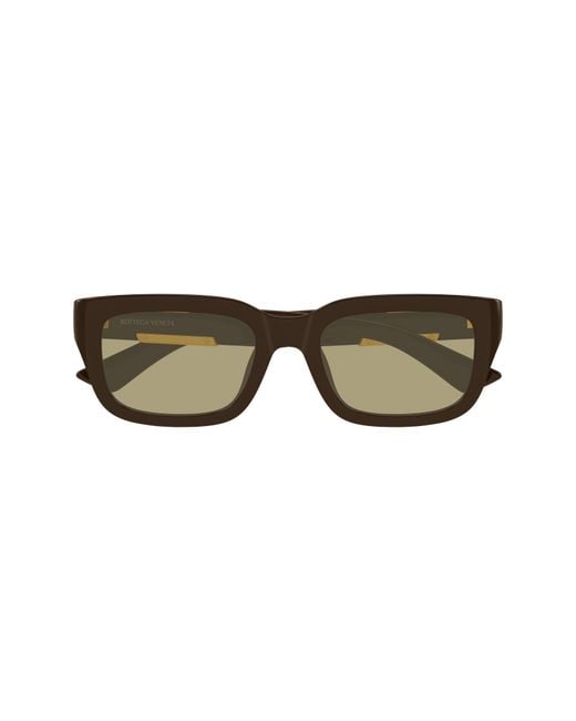 Bottega Veneta Brown 54Mm Rectangular Sunglasses