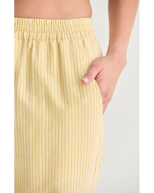 Crescent Yellow Textured Striped Drawstring Pants