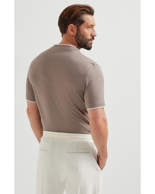 Brunello Cucinelli Gray T-Shirt With Faux-Layering for men