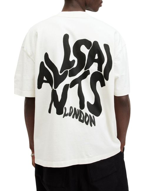 AllSaints White Orlando Logo Graphic T-shirt for men