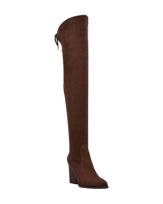 Marc Fisher Okun Faux Leather Tall Boot in Brown | Lyst