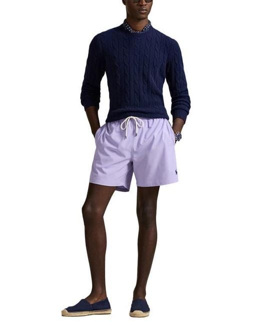 Polo Ralph Lauren Blue Traveler Swim Trunks for men