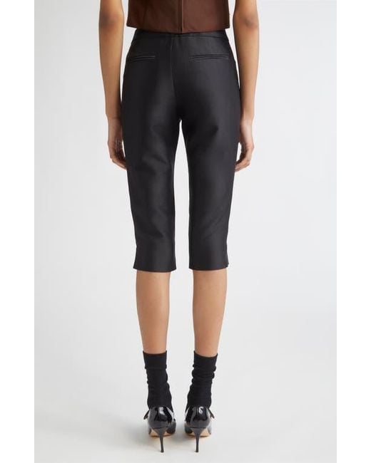 ShuShu/Tong Black Satin Capri Pants