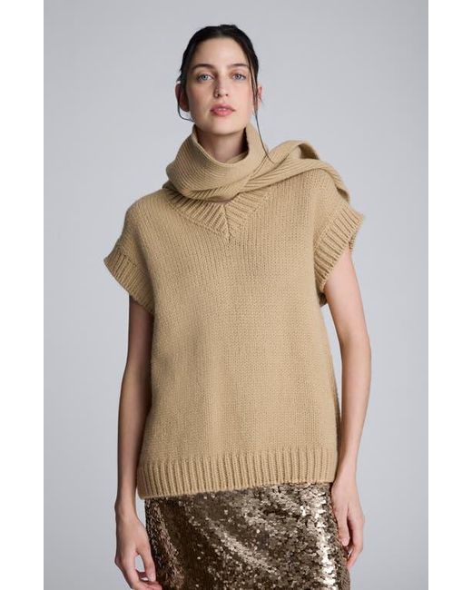 Kenneth Cole Multicolor Cap Sleeve Sweater With Removable Scarf