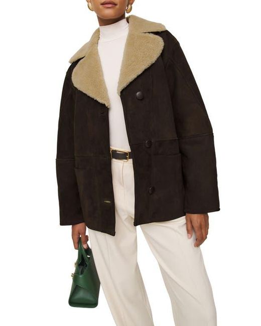 Reformation Black Veda Luca Shearling Jacket