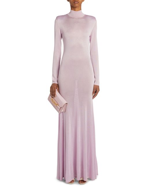 Tom Ford Pink Long Sleeve Jersey Gown