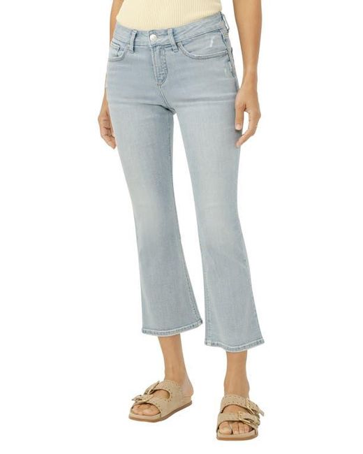 Silver Jeans Co. Blue Suki Curvy Raw Hem Kick Flare Jeans