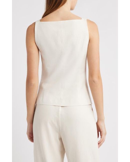 Wayf White Naomi Linen Blend Vest