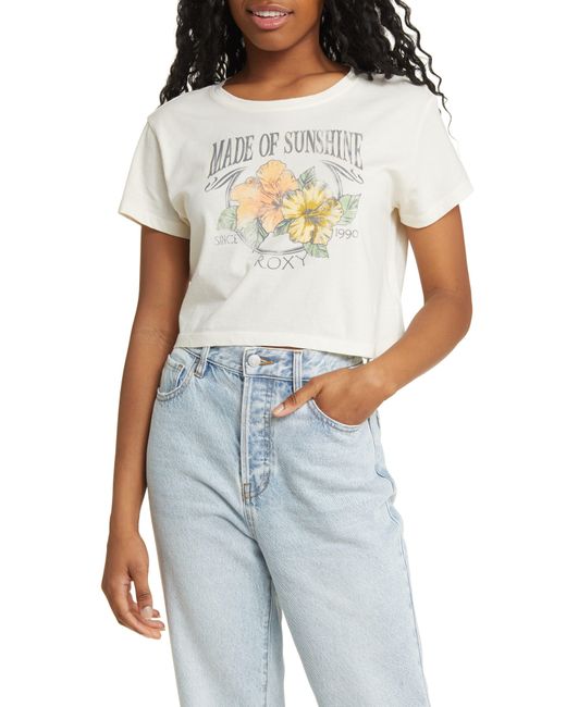 Roxy Blue Made Of Sunshine Crop Graphic T-shirt