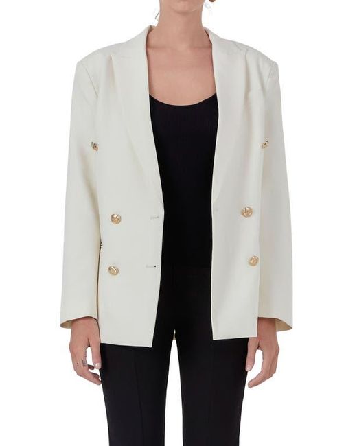 Endless Rose White Double Breasted Blazer