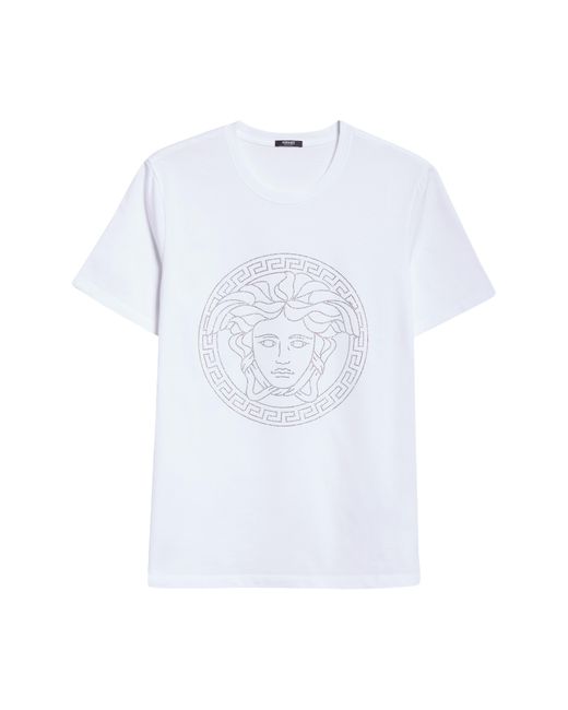 Versace White Crystal Medusa Graphic T-shirt