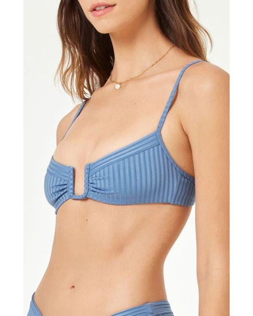 LSPACE Blue Peyton Bikini Top