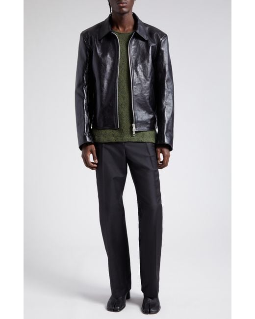 Our Legacy Black Boxy Mini Leather Jacket for men