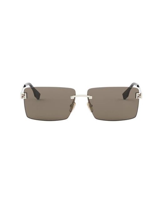 Fendi Multicolor Sky Rimless Rectangular Sunglasses