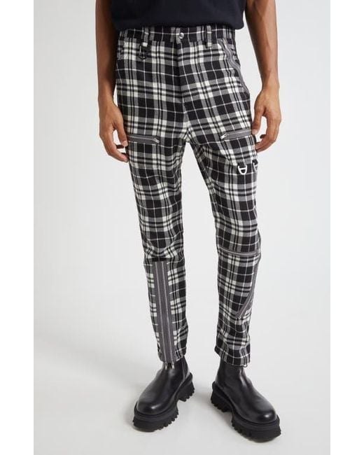 Undercover Men's Black Plaid Cargo Pants