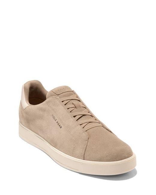 COLE HAAN GrandPro ベージュレザーシューズ Cole Haan Grandpro Luxe Slip-On Sneaker in Natural for Men | Lyst