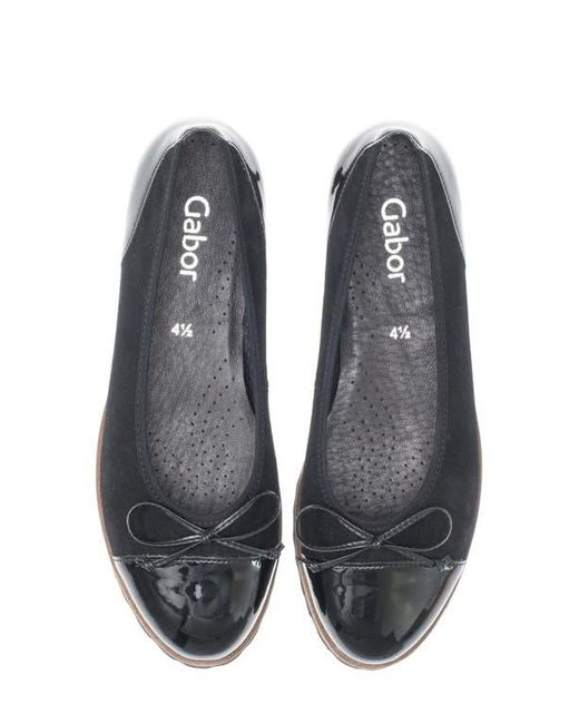 Gabor White Patent Bow Flat