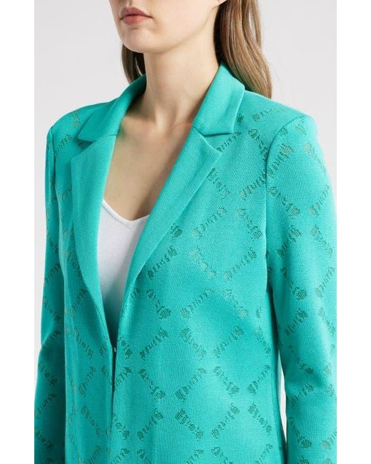 Ming Wang Blue Burnout Knit Jacket