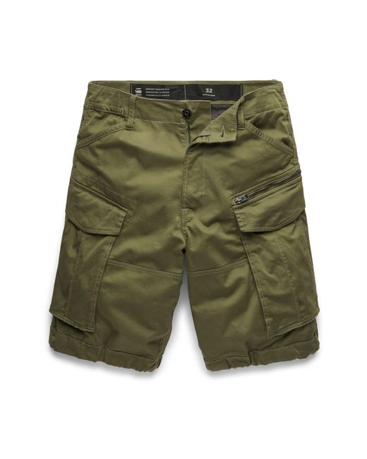 G-Star RAW Green Rovic Zip Loose Shorts for men