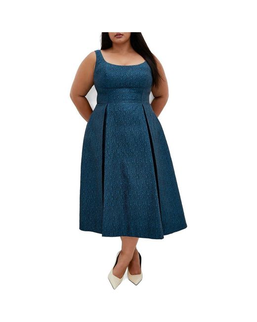 City Chic Women's Blue Estella Jacquard Midi Dress
