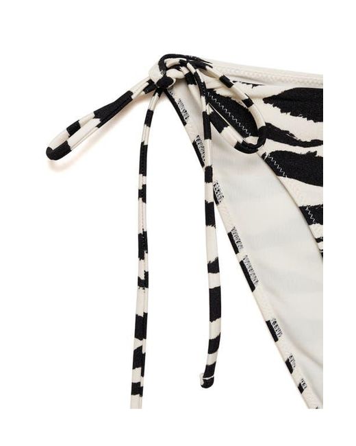 Mango Black Zebra Tie Side Bikini Bottoms