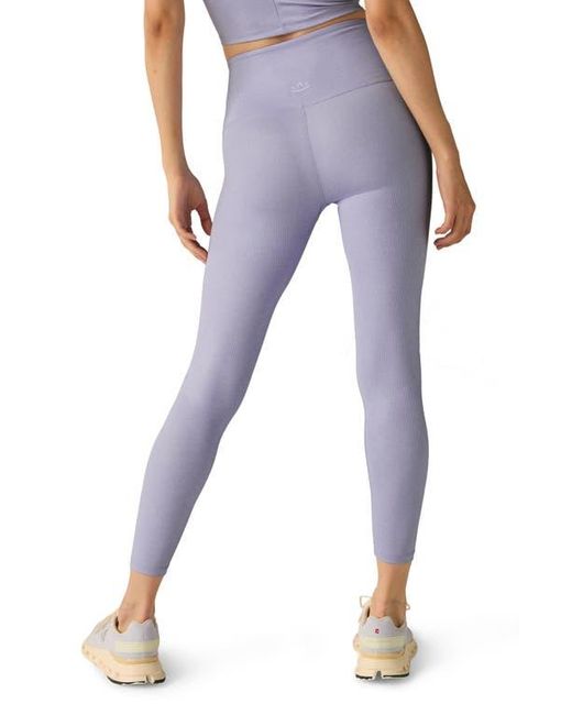 Beyond Yoga Blue High Waist Rib Midi Leggings