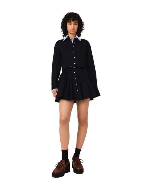 Maje Black Mini Elasticated Waist Skirt