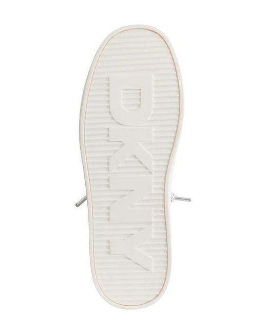 DKNY White Ginali Metallic Cap Toe Sneaker