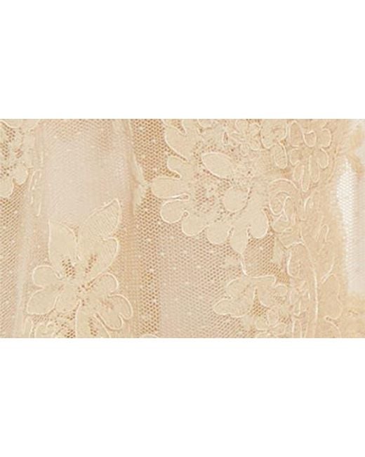 Zimmermann Natural Hypnotic Long Sleeve Draped Lace & Silk Satin High-Low Dress