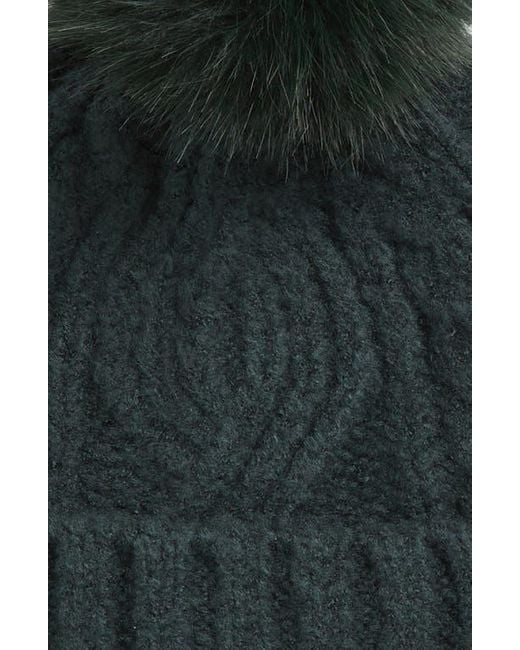 Treasure & Bond Green Cable Stitch Pom Beanie