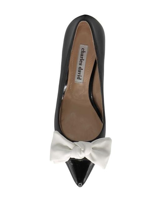 Charles David Black Adren Pointed Cap Toe Pump
