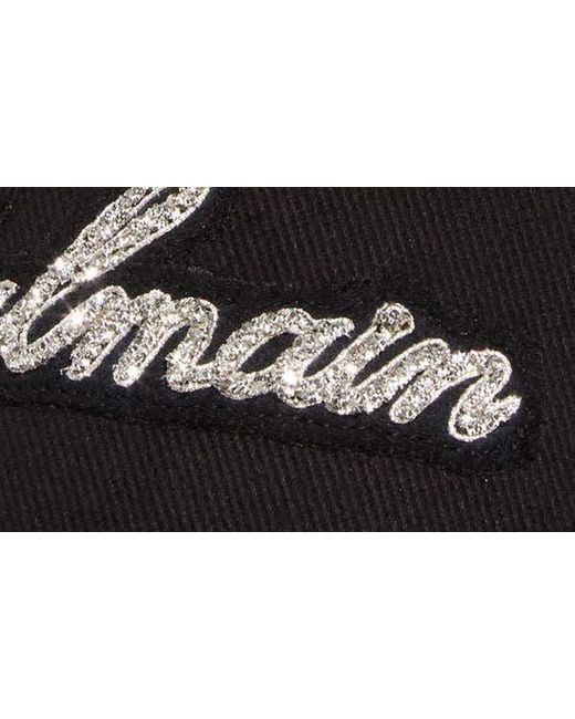 Balmain Black Logo Appliqué Cotton Twill Baseball Cap for men