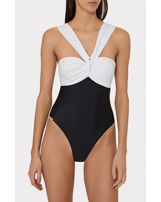 MILLY Blue Betsy Colorblock One-Piece Swimsuit