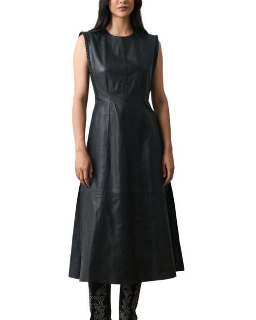 Velez Women's Black Liora Semi Fitted Leather Dress - magambanetwork.com