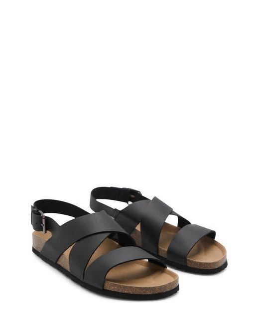 Mango Dark Brown Crisscross Buckle Men\'s Sandals Suede leather sandals with crossed straps - Men | MANGO USA main image 3