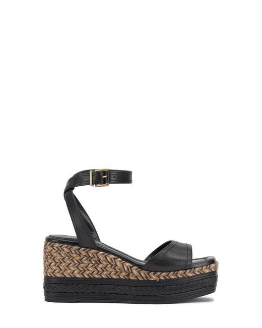 Vince Camuto Black Lilla Ankle Strap Platform Wedge