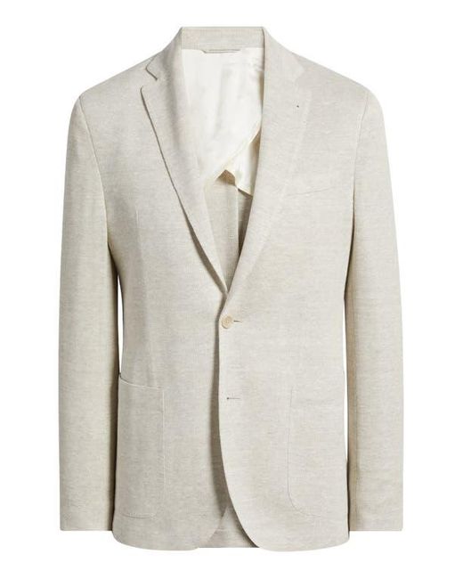 Jack Victor Natural Hampton Tan Mélange Knit Linen Blend Sport Coat for men