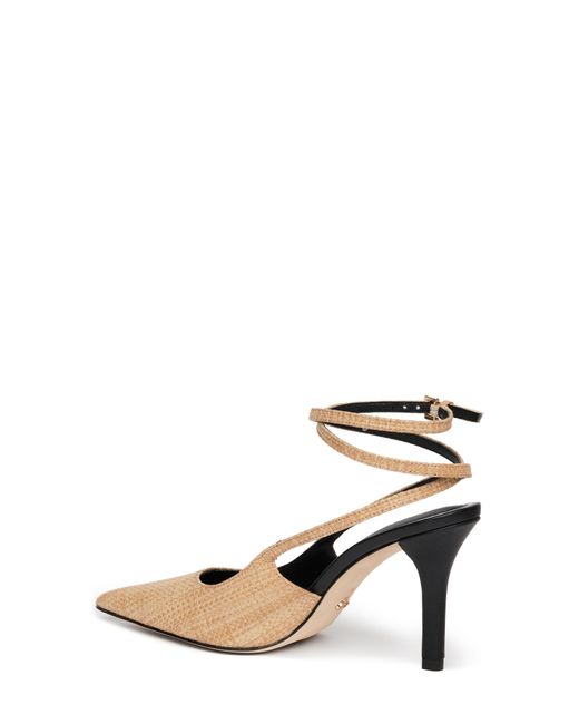 PAIGE White Sawyer Ankle Strap Pointed Toe Pump