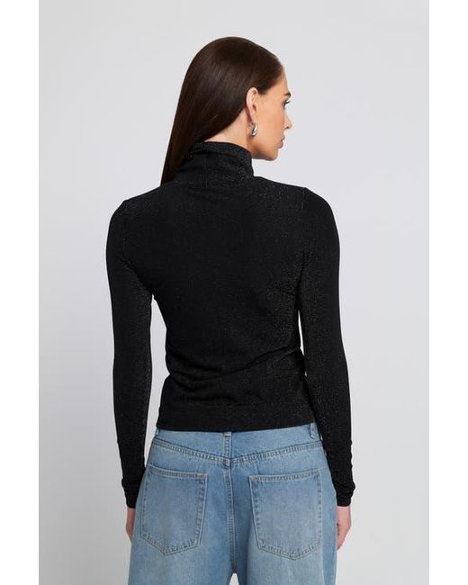 Elle Collection Black Knit Turtleneck Top Solid