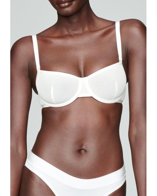 CUUP White The Balconette Mesh Underwire Bra